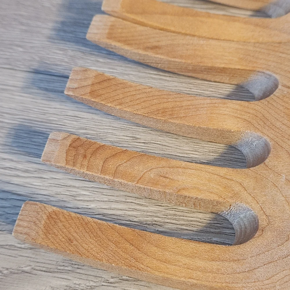 Salad Pasta Server Wooden Hands Set Of 2 Wood Tongs Servers